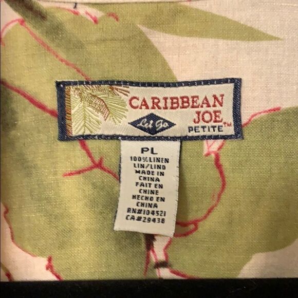 Caribbean Joe tropical button down NWOT - Picture 3 of 8
